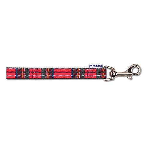 Ancol Nylon Lead Tartan Red 1m X19mm Sz 1-9