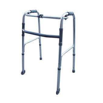 Andador Caminador Plegable para Ancianos, regulable en altura con 2 puntas y 2 ruedas fijas …