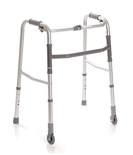 Andador Caminador Plegable para Ancianos, regulable en altura con 2 puntas y 2 ruedas fijas …