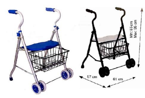 Andador de aluminio 2 ruedas y cesta