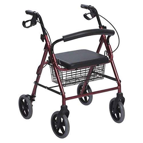 Andador de Aluminio Plegable Rojo 4 Ruedas - Andador Para Ancianos Andador de Aluminio Plegable Rojo 4 Ruedas - Andador Para Ancianos