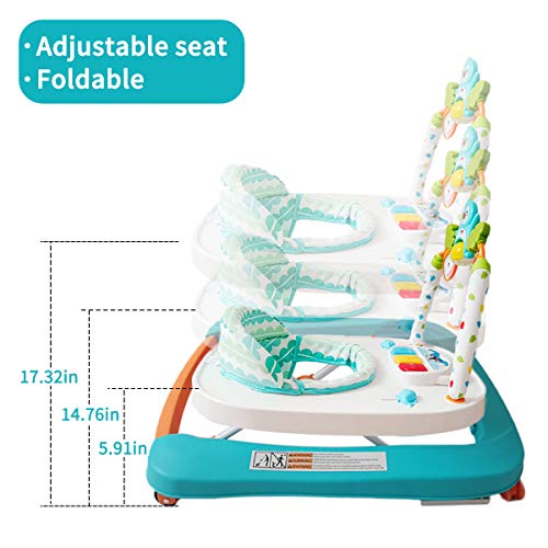 Andador para Bebé Primeros pasos Andador Redondo Multifuncional Baby Go, Andador Plegable de Música para Niños Pequeños de Primer Paso con Bandeja de Alimentación EN1273:2005 Andador para Bebé Primeros pasos Andador Redondo Multifuncional Baby Go, Andador Plegable de Música para Niños Pequeños de Primer Paso con Bandeja de Alimentación EN1273:2005