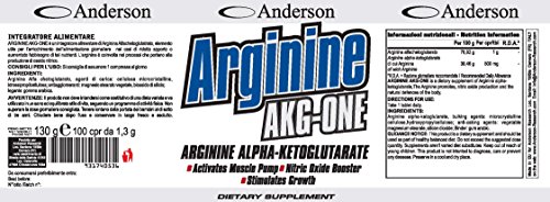 Anderson Arginine Akg-One Suplemento Alimenticio de Arginina Alfa Cetoglutarato - 100 Cápsulas Anderson Arginine Akg-One Suplemento Alimenticio de Arginina Alfa Cetoglutarato - 100 Cápsulas