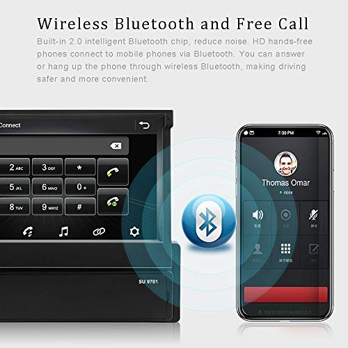 Android 1 DIN Radio de Coche GPS CAMECHO 7 Pulgadas hacia afuera Pantalla tactil capacitiva Bluetooth FM Radio WiFi Navegación Enlace Espejo para teléfono Android iOS + Cámara de visión Trasera