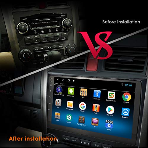 Android 9.0 Car Radio Navegación GPS Apto para Honda CRV 2007 2008 2009 2010 2011 Bluetooth Pantalla táctil de 9 Pulgadas WiFi USB GPS Control del Volante Mirrorlink WiFi 4G FM Dab +