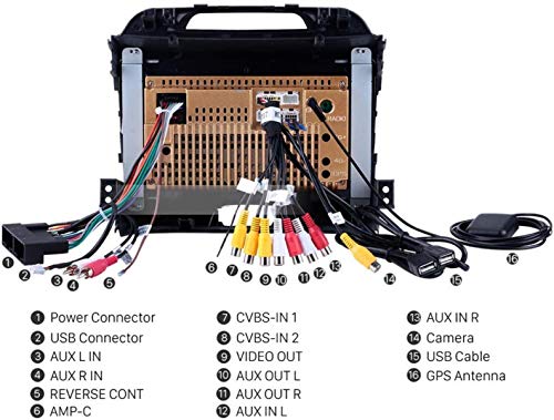 Android 9.1 9 Pulgadas Estéreo Multimedia GPS Navegación para Kia Sportage 2010-2015 con FM Am RDS AUTORADIO, Soporta Dab DSP/BT Mano Libre/Volante/Mirror Enlace