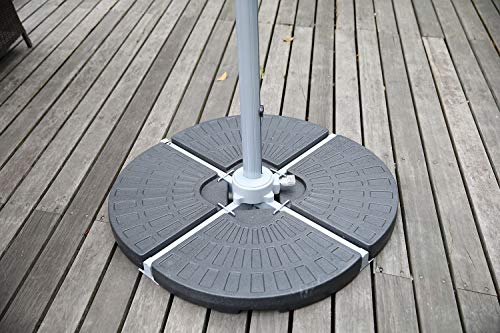 Angel Living Sombrilla Parasol Romano con Doble Techo, 2.65 m Parasol Excentrico con Base de Cruz para Jardín/Terraza/Piscina/Patio, Poliéster de 220g/m² (UV 50+), con Manivela (Blanco)