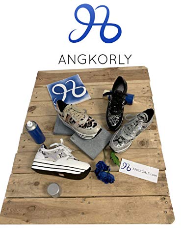 Angkorly - Zapatillas Moda Zapatilla - Sneakers de cuña Gran Plataforma Plano Streetwear Mujer Leopardo Rayas Plataforma 5 CM - Plata 2 F3201 T 40 Angkorly - Zapatillas Moda Zapatilla - Sneakers de cuña Gran Plataforma Plano Streetwear Mujer Leopardo Rayas Plataforma 5 CM - Plata 2 F3201 T 40
