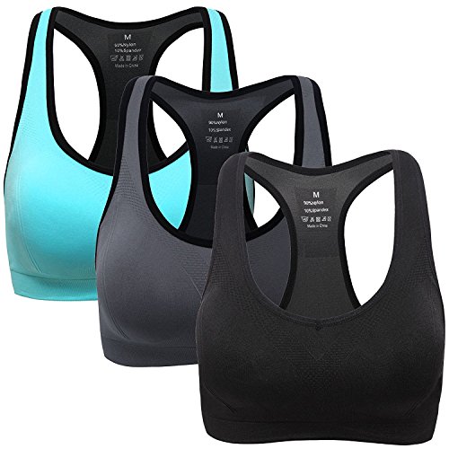 ANGOOL Sujetador Deportivo Almohadillas Extraíbles Yoga Run Bra para Mujer