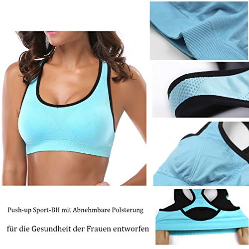 ANGOOL Sujetador Deportivo Almohadillas Extraíbles Yoga Run Bra para Mujer ANGOOL Sujetador Deportivo Almohadillas Extraíbles Yoga Run Bra para Mujer