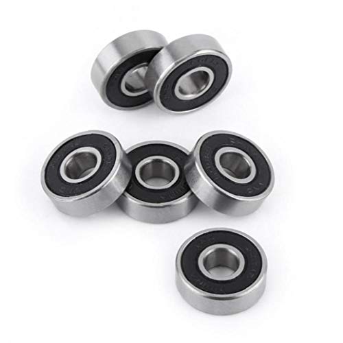 Angoter 10PCS 608 2RS Rodamiento de Bolas ABEC-5 8X22X7 mm de Acero de Ranura Profunda sellados rodamientos de Bolas 608RS Z3V3 608-2RS 608rs Bearing