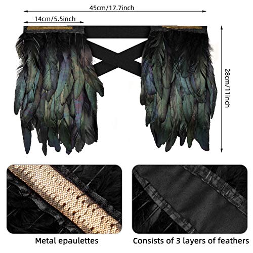 ANGTUO Negro Mantón de Plumas a Mano Peacock Shawl Partido Vestido de Noche Moda de Cabo para Discoteca DS Singer Performance Jazz Stage Pluma Ropa ANGTUO Negro Mantón de Plumas a Mano Peacock Shawl Partido Vestido de Noche Moda de Cabo para Discoteca DS Singer Performance Jazz Stage Pluma Ropa
