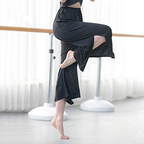 Anguang Ropa de Práctica de Baile Pantalones Anchos de Fluido Pantalones Palazzo Yoga para Mujeres (Negro(Capri), Asia L) Anguang Ropa de Práctica de Baile Pantalones Anchos de Fluido Pantalones Palazzo Yoga para Mujeres (Negro(Capri), Asia L)