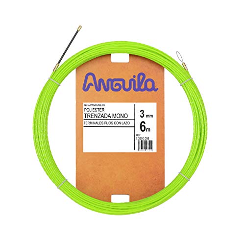 ANGUILA MAX 7.3300.006 - Guía pasacables Poliéster Trenzada Monofilamento, 6 m, Especial Tubos Estrechos, Verde ANGUILA MAX 7.3300.006 - Guía pasacables Poliéster Trenzada Monofilamento, 6 m, Especial Tubos Estrechos, Verde