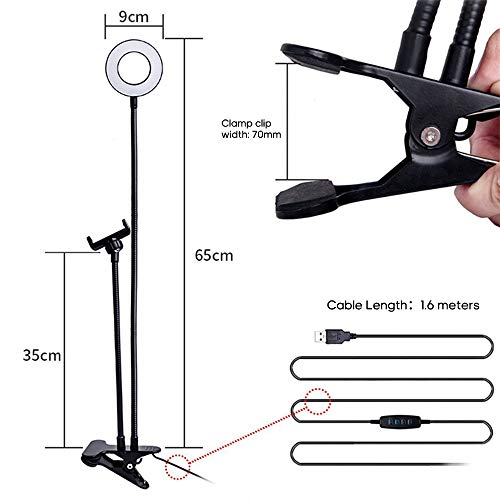 Anillo de Luz LED de 3.5inch, con Soporte de Brazo Flexible, 3 Modos de Luces 8W 18 LED 10 Brillos, 360 ° Soporte giratorio USB Aro de Luz para Maquillaje, Selfie, Fotografía, TIK Tok, Youtube Anillo de Luz LED de 3.5inch, con Soporte de Brazo Flexible, 3 Modos de Luces 8W 18 LED 10 Brillos, 360 ° Soporte giratorio USB Aro de Luz para Maquillaje, Selfie, Fotografía, TIK Tok, Youtube