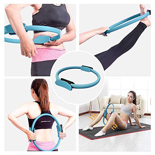 Anillo de Pilates Círculo Mágico para Fitnes, Aro de Pilates para Entrenamiento Fitness los Muslos Internos y Externos Mejora la Fuerza Flexibilidad y Postura (Azul)