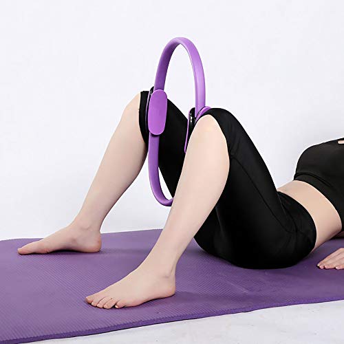 Anillo de Pilates Círculo Mágico para Fitnes, Aro de Pilates para Entrenamiento Fitness los Muslos Internos y Externos Mejora la Fuerza Flexibilidad y Postura (Púrpura)