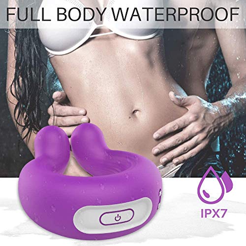 Anillo Masajeador con 9 Modos de Vibración, Impermeable, Masajeador de Pezones, Estimulación del Péné y el Clītórīș,USB Recargable Anillo Masajeador con 9 Modos de Vibración, Impermeable, Masajeador de Pezones, Estimulación del Péné y el Clītórīș,USB Recargable