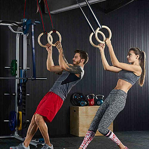 Anillos de Gimnasia de Madera-Anillos de Gimnasio Olímpico con Hebillas Ajustables Correas Entrenamientos Gimnásticos para Gimnasia en Casa, Levantamientos Musculares y Entrenamiento de Fuerza Anillos de Gimnasia de Madera-Anillos de Gimnasio Olímpico con Hebillas Ajustables Correas Entrenamientos Gimnásticos para Gimnasia en Casa, Levantamientos Musculares y Entrenamiento de Fuerza