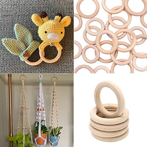 Anillos de madera, 50 unidades de anillos de madera natural para manualidades, 5 tamaƱos, anillos redondos para manualidades, joyas, hallazgos de macramƩ (35 mm, 40 mm, 45 mm, 50 mm, 55 mm) Anillos de madera, 50 unidades de anillos de madera natural para manualidades, 5 tamaƱos, anillos redondos para manualidades, joyas, hallazgos de macramƩ (35 mm, 40 mm, 45 mm, 50 mm, 55 mm)