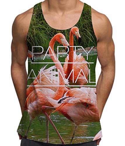 Animal Party Flamingo Bird Summer Ibiza Holiday Sunny Beach Gym Vest - M Animal Party Flamingo Bird Summer Ibiza Holiday Sunny Beach Gym Vest - M