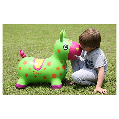 Animales Hinchables - Caballo para Saltar Bomba Inflable Incluida, Caballo Inflable - Caballo de Salto para Niños con el Mejor Caucho Ecológico (Verde)