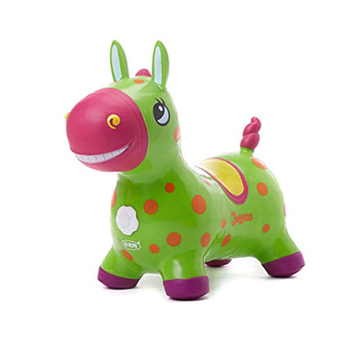 Animales Hinchables - Caballo para Saltar Bomba Inflable Incluida, Caballo Inflable - Caballo de Salto para Niños con el Mejor Caucho Ecológico (Verde)