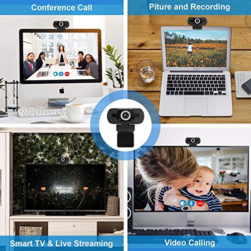 Anivia 1080P Full HD Webcam with Webcam Cover, Cámara para computadora portátil para conferencias y videollamadas, cámara Web Pro Stream con videollamadas Plug and Play, micrófono Incorporado