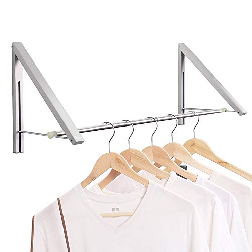 Anjuer Lavandería Estante de secado Colgador de ropa montado en la pared Plegable de aluminio Organizador de almacenamiento en el hogar Ahorradores de espacio Plata 2 Rakcs con varilla Anjuer Lavandería Estante de secado Colgador de ropa montado en la pared Plegable de aluminio Organizador de almacenamiento en el hogar Ahorradores de espacio Plata 2 Rakcs con varilla