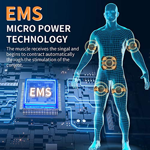 ANLAN Electroestimulador Muscular Abdominales, EMS Estimulador Muscular con Pantalla LED, USB Recargable, 6 Modos, 15 Niveles y Almohadillas de Repuesto, para Abdomen/Cintura/Pierna/Brazo