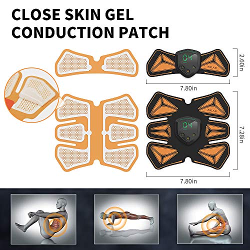 ANLAN Electroestimulador Muscular Abdominales, EMS Estimulador Muscular con Pantalla LED, USB Recargable, 6 Modos, 15 Niveles y Almohadillas de Repuesto, para Abdomen/Cintura/Pierna/Brazo ANLAN Electroestimulador Muscular Abdominales, EMS Estimulador Muscular con Pantalla LED, USB Recargable, 6 Modos, 15 Niveles y Almohadillas de Repuesto, para Abdomen/Cintura/Pierna/Brazo