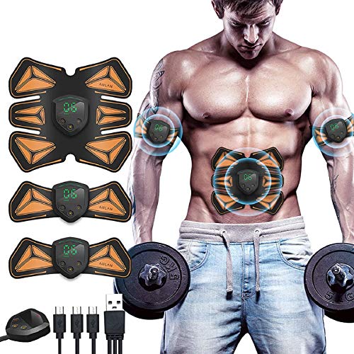 ANLAN Electroestimulador Muscular Abdominales, EMS Estimulador Muscular con Pantalla LED, USB Recargable, 6 Modos, 15 Niveles y Almohadillas de Repuesto, para Abdomen/Cintura/Pierna/Brazo ANLAN Electroestimulador Muscular Abdominales, EMS Estimulador Muscular con Pantalla LED, USB Recargable, 6 Modos, 15 Niveles y Almohadillas de Repuesto, para Abdomen/Cintura/Pierna/Brazo