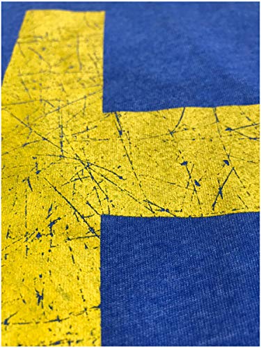 Ann Arbor T-shirt Co. Camiseta Retro Unisex para Hombre - Motivo con la Bandera de Suecia tre Kronor XX-Large Real Jaspeado - XX-Grande - 2XL