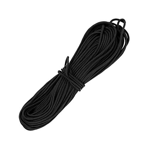 Annjom Cuerda de Nylon Negra de 5 Colores, Cuerda de Nylon Doble Duradera Resistente de Saf, para Escalada casera del Tiro con Arco(Black)