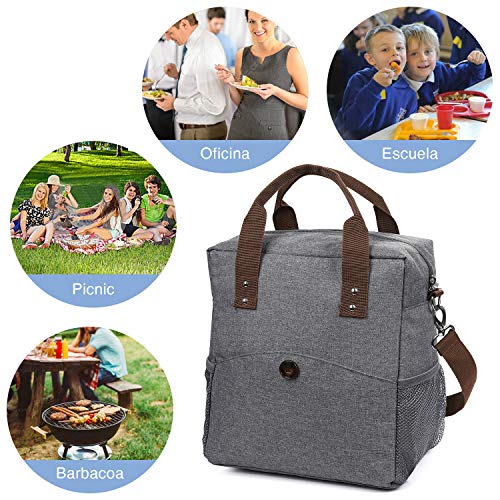 Anpro Bolsa Porta Alimentos,Bolsas Térmicas Comida,Bolsa Nevera para Almuerzo, Trabajo,Playa,Vajilla de Exterior y Picnic, Oficina,Viaje,Bolso Playa Alimiento para Hombre,Mujer,Ninos