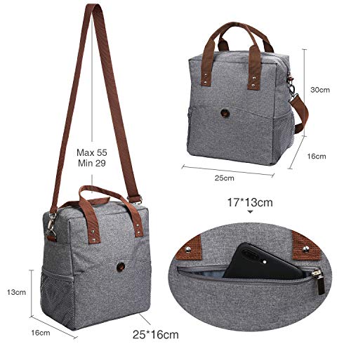 Anpro Bolsa Porta Alimentos,Bolsas Térmicas Comida,Bolsa Nevera para Almuerzo, Trabajo,Playa,Vajilla de Exterior y Picnic, Oficina,Viaje,Bolso Playa Alimiento para Hombre,Mujer,Ninos