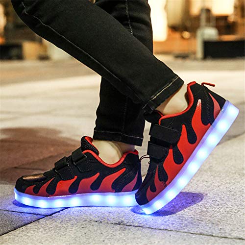 Ansel-UK LED Zapatos Verano Ligero Transpirable Alta 7 Colores USB Carga Luminosas Flash Deporte de Zapatillas con Luces Los Mejores Regalos para Niñas Niños Cumpleaños Navidad Reyes Mango