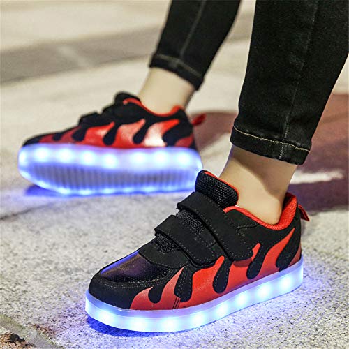 Ansel-UK LED Zapatos Verano Ligero Transpirable Alta 7 Colores USB Carga Luminosas Flash Deporte de Zapatillas con Luces Los Mejores Regalos para Niñas Niños Cumpleaños Navidad Reyes Mango