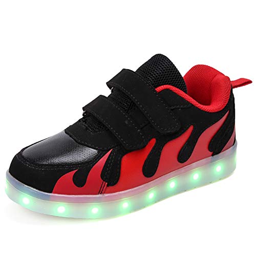 Ansel-UK LED Zapatos Verano Ligero Transpirable Alta 7 Colores USB Carga Luminosas Flash Deporte de Zapatillas con Luces Los Mejores Regalos para Niñas Niños Cumpleaños Navidad Reyes Mango