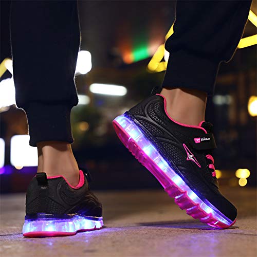 Ansel-UK LED Zapatos Verano Ligero Transpirable Bajo 7 Colores USB Carga Luminosas Flash Deporte de Zapatillas con Luces Los Mejores Regalos para Niñas Niños Cumpleaños Navidad Reyes Mango