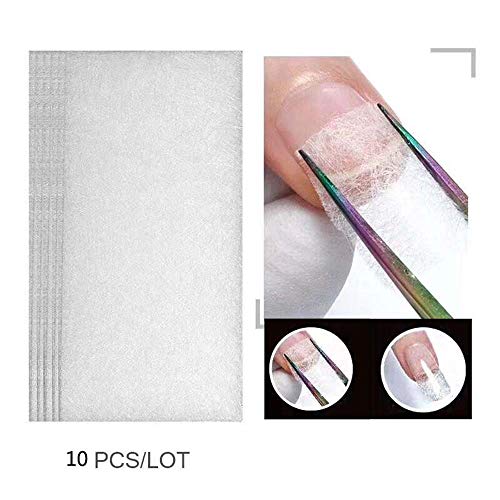 Anself 10Pcs Nail Extension Consejos de Fibra de Vidrio +Gel de Construcción de Fibra