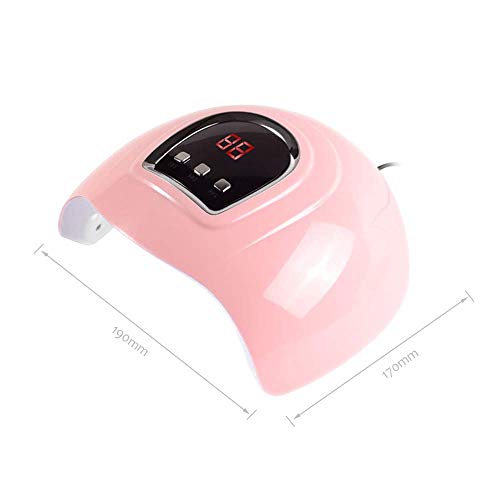 Anself 54W Secador de Uñas de Gel Lámpara LED UV Uñas Máquina de Curado, 3 modos de tiempo 30/60/90 Segundos USB Lámpara de Luz LED para Manicura y Pedicura, Rosa