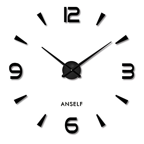 Anself ¡Creativo! DIY Reloj de pared extraíble de dígitos simples del efecto de espejo de acrílico vidrio de decal para la decoración del hogar Anself ¡Creativo! DIY Reloj de pared extraíble de dígitos simples del efecto de espejo de acrílico vidrio de decal para la decoración del hogar