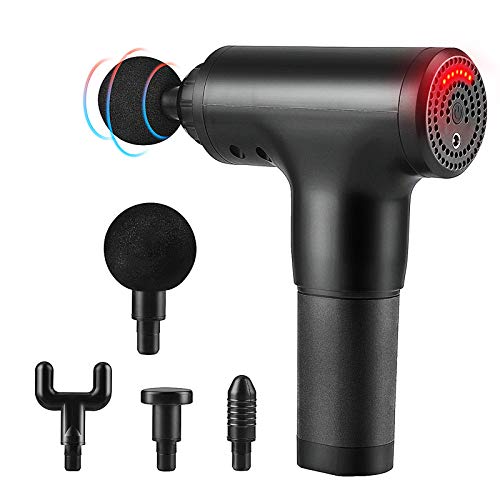 Anself Pistola Masajeadora Muscular, Massage Gun Masajeador Profesional de Percusión de Tejido Profundo con Pistola de Masaje de 4 Cabezas, para Aliviar el Dolor Muscular, Recuperación Física Anself Pistola Masajeadora Muscular, Massage Gun Masajeador Profesional de Percusión de Tejido Profundo con Pistola de Masaje de 4 Cabezas, para Aliviar el Dolor Muscular, Recuperación Física