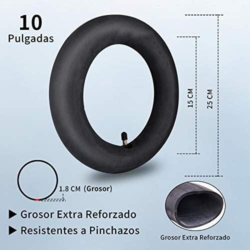 ANSENI Pack Cámara de Aire 10" y Ruedas de 10 Pulgadas de Reemplazo para Patinete Electrico de 10 Pulgadas,Neumáticos de Repuestos, Actualización de la Rueda Xiaomi M365 8,5" a 10"