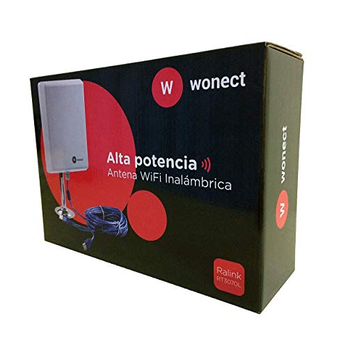 ANTENA WONECT 10 METROS PANEL PLANAR 36DBI EXTERNA COMPATIBLE AUDITORIA CHIPSET RALINK 3070 EXTERIOR CON 10M CABLE USB ACTIVO