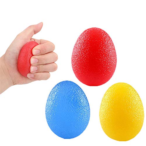 Anti estrés Bolas, 3 Piezas Fortalecedor de Mano Pelota de Agarre, Pelota de Alivio de estrés - Huevo para Ejercicios y Rehabilitación Fortalecimiento de Manos y Dedos