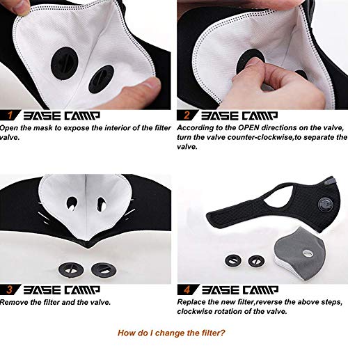 Anticontaminación Máscara Bicicleta, Adecuado para la Prueba de Polvo, Lavable, Deportes, al Aire Libre, con 4 Piezas de Filtro de carbón Activado(Negro) Anticontaminación Máscara Bicicleta, Adecuado para la Prueba de Polvo, Lavable, Deportes, al Aire Libre, con 4 Piezas de Filtro de carbón Activado(Negro)
