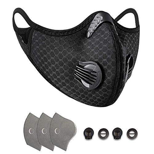 Anticontaminación Máscara Bicicleta, Adecuado para la Prueba de Polvo, Lavable, Deportes, al Aire Libre, con 4 Piezas de Filtro de carbón Activado(Negro) Anticontaminación Máscara Bicicleta, Adecuado para la Prueba de Polvo, Lavable, Deportes, al Aire Libre, con 4 Piezas de Filtro de carbón Activado(Negro)