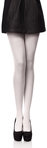 Antie Medias Panty en Microfibra Lencería Sexy Mujer 100 DEN(Blanco, XL (Talla Fabricante: 5))